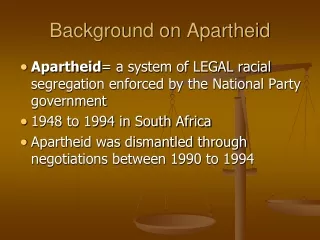 Background on Apartheid