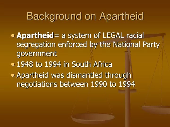 background on apartheid