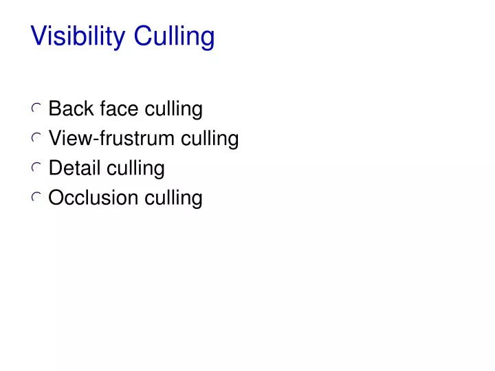visibility culling