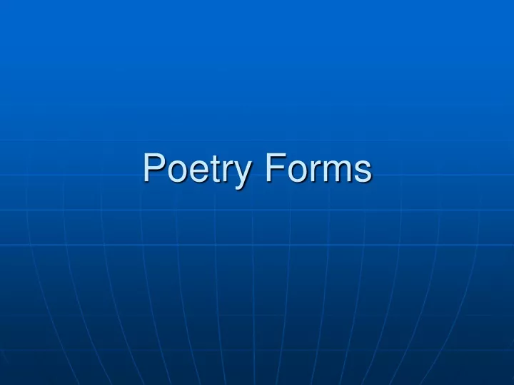 poetry forms