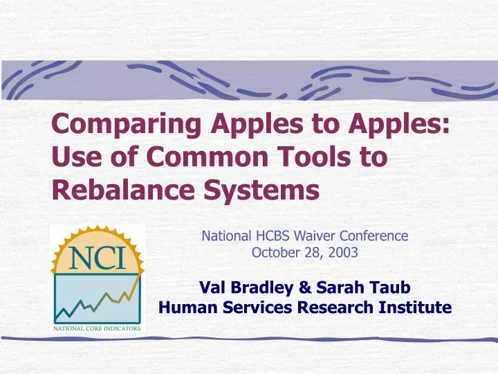 comparing apples to apples use of common tools to rebalance systems