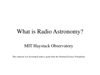 What is Radio Astronomy?