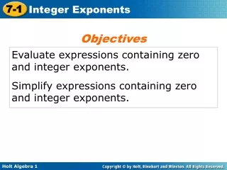 Evaluate expressions containing zero and integer exponents.