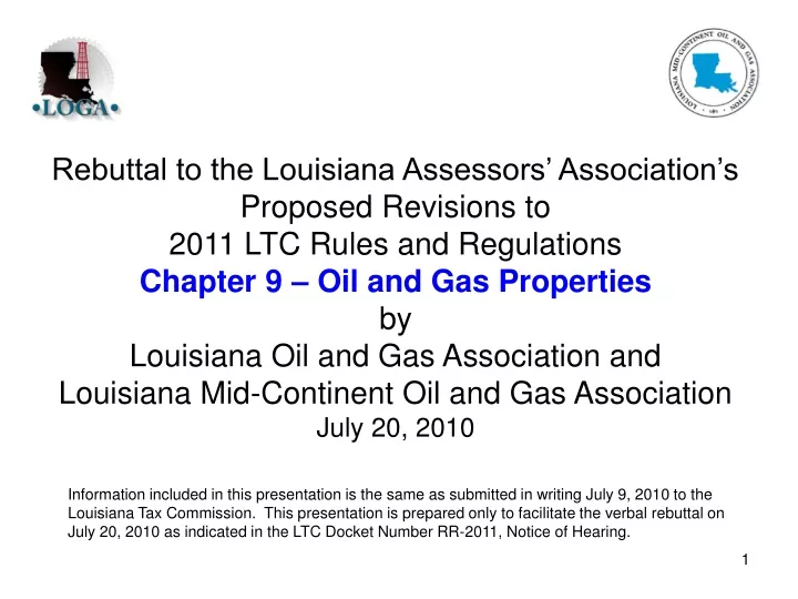 rebuttal to the louisiana assessors association