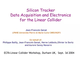 Silicon Tracker  Data Acquisition and Electronics for the Linear Collider