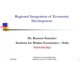 Regional Integration of Economic Development