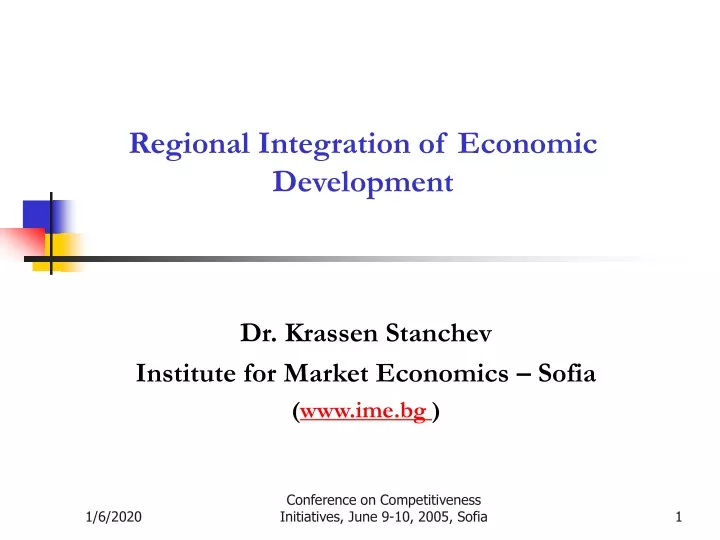 regional integration of economic development