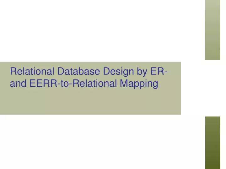 relational database design by er and eerr to relational mapping