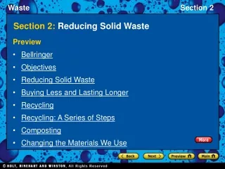 Section 2:  Reducing Solid Waste