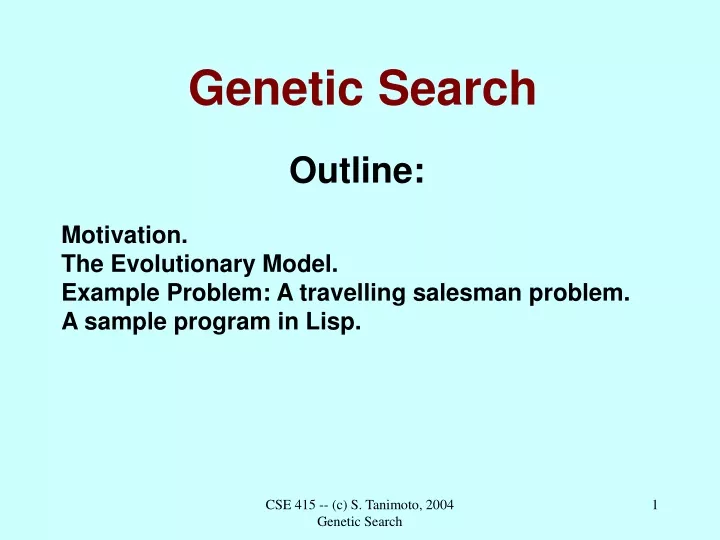 genetic search