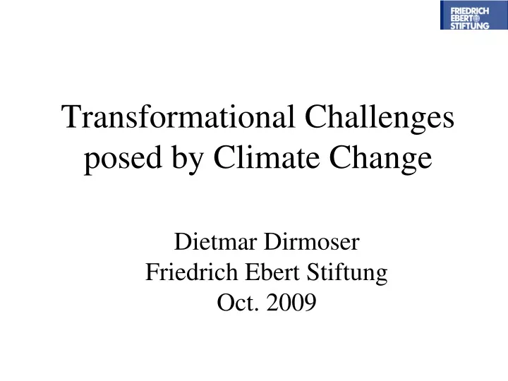 transformational challenges posed by climate change