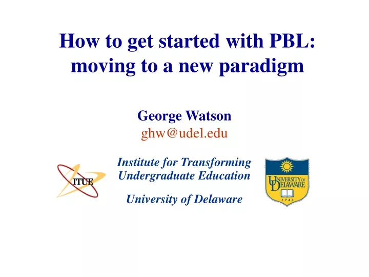 how to get started with pbl moving to a new paradigm