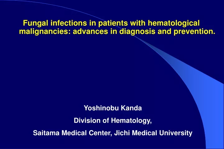 fungal infections in patients with hematological