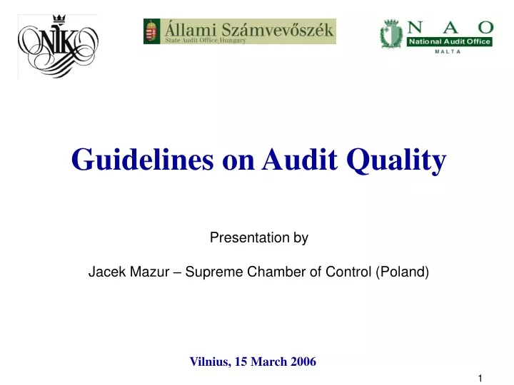 guidelines on audit quality presentation by jacek