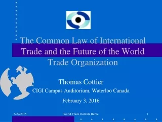 The Common Law of International Trade and the Future of the World Trade Organization