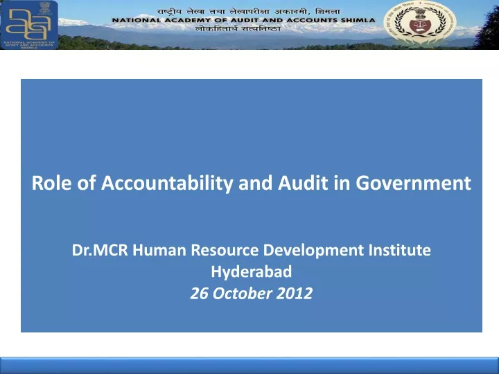 role of accountability and audit in government