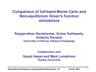 Comparison of full-band Monte Carlo and  Non-equilibrium Green’s function simulations
