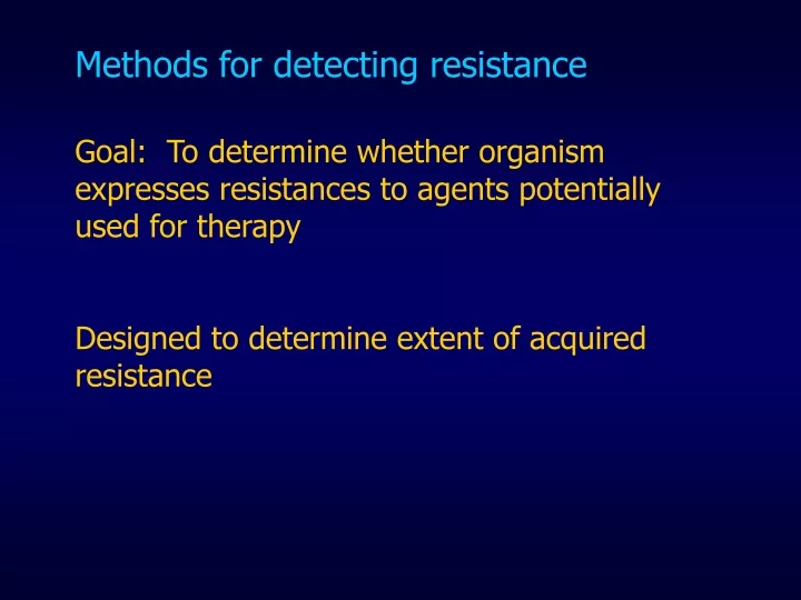 methods for detecting resistance