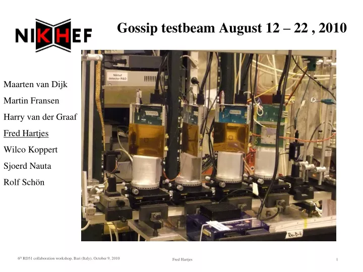 gossip testbeam august 12 22 2010