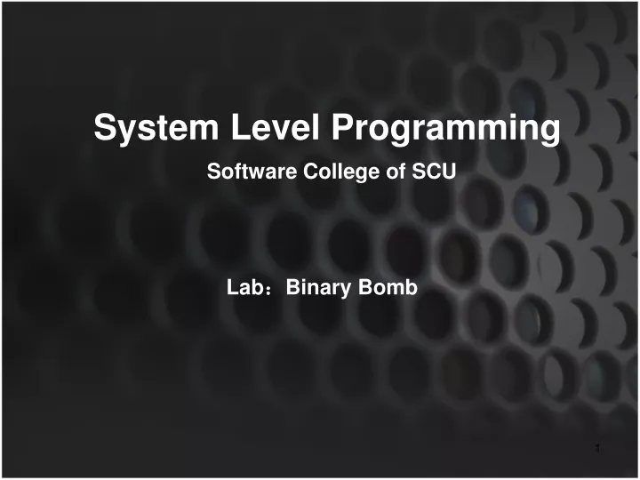 system level programming software college of scu