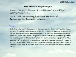 Keck Precision Adaptive Optics