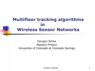 Multifloor tracking algorithms        		       in     Wireless Sensor Networks