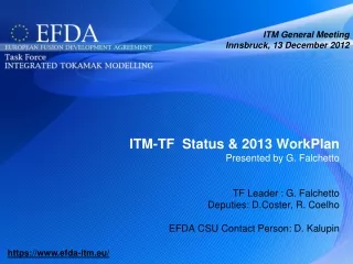 ITM General Meeting Innsbruck, 13 December 2012