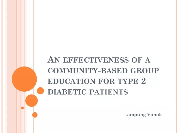 an effectiveness of a community based group education for type 2 diabetic patients