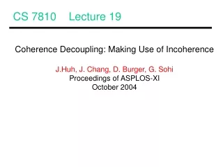 CS 7810    Lecture 19