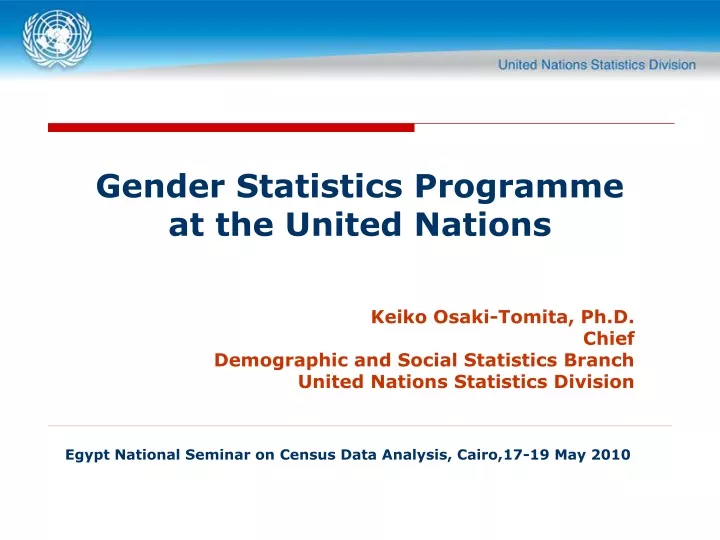 gender statistics programme at the united nations