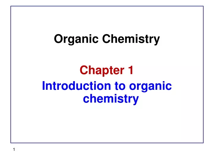 organic chemistry chapter 1 introduction