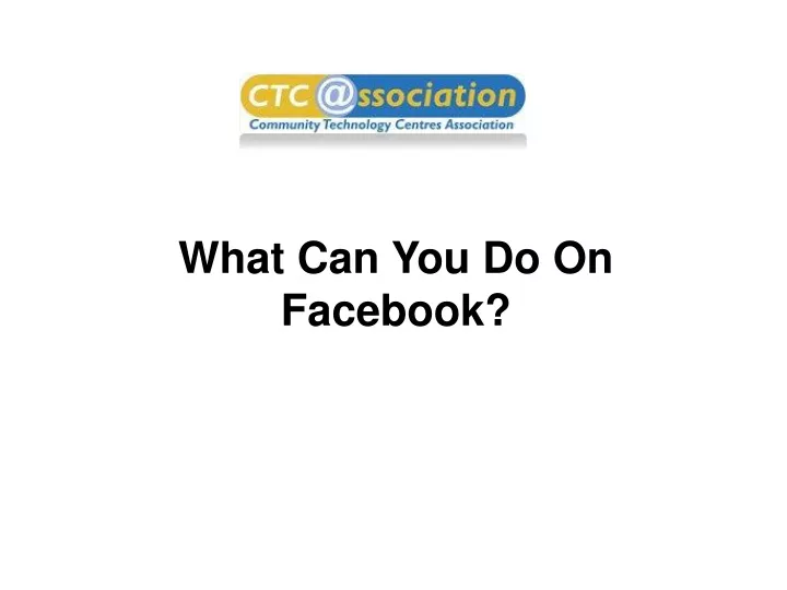what can you do on facebook