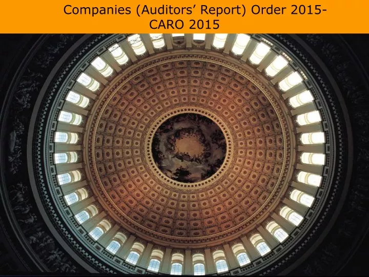 companies auditors report order 2015 caro 2015