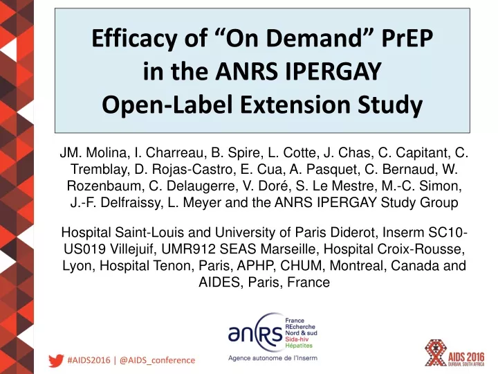 efficacy of on demand prep in the anrs ipergay