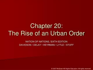 Chapter 20:  The Rise of an Urban Order
