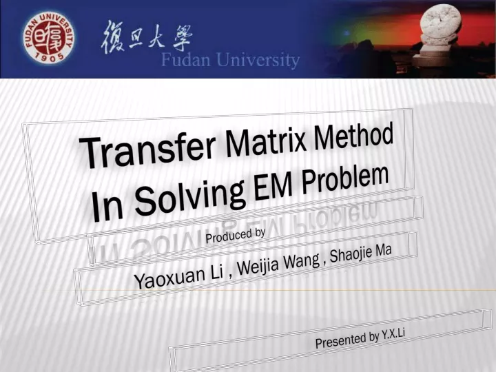 transfer matrix method in solving em problem