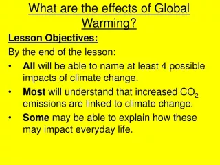 What are the effects of Global Warming?