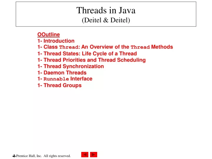 threads in java deitel deitel