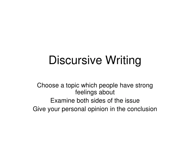 discursive writing