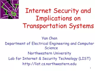 Internet Security and Implications on Transportation Systems