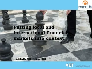Putting local and international financial markets into context
