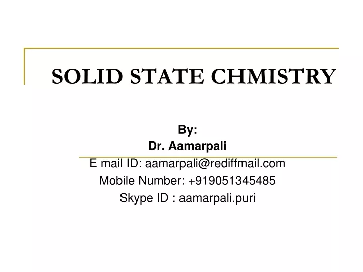 solid state chmistry