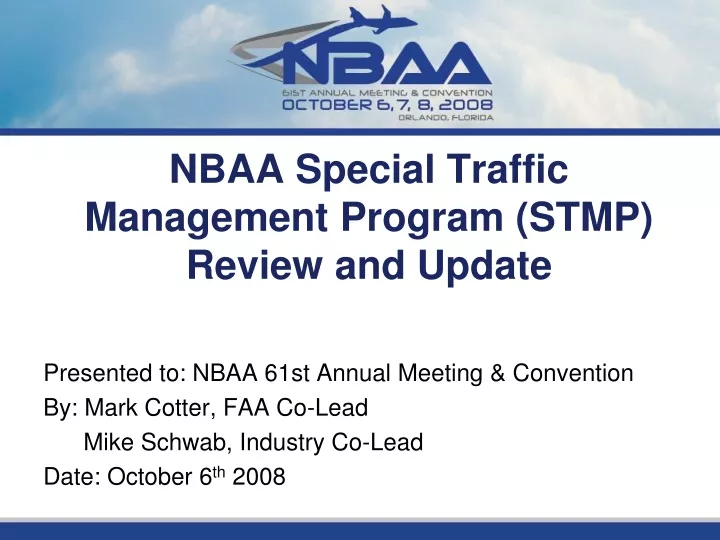 nbaa special traffic management program stmp review and update