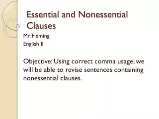 Essential and Nonessential Clauses