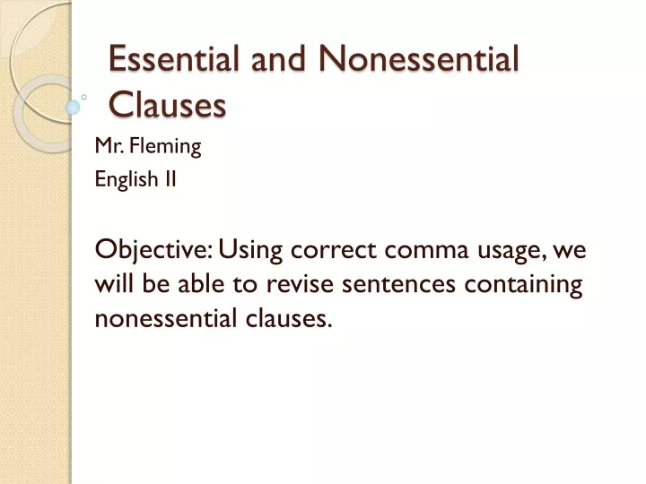 essential and nonessential clauses