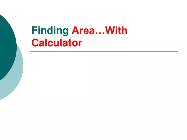 finding area with calculator