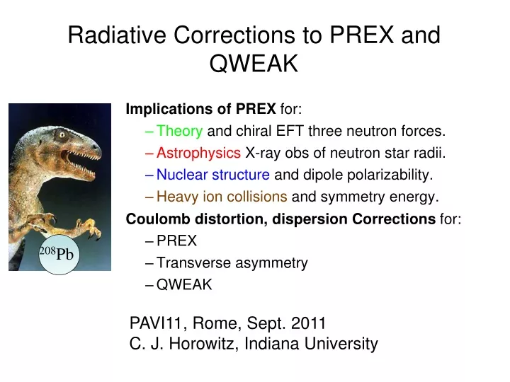 radiative corrections to prex and qweak