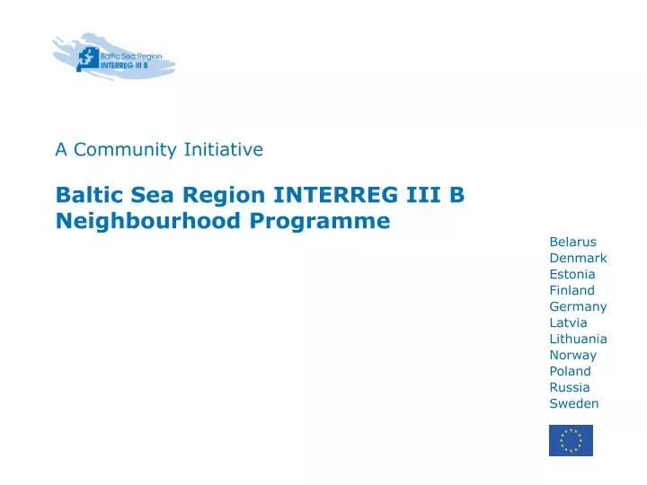 a community initiative baltic sea region interreg