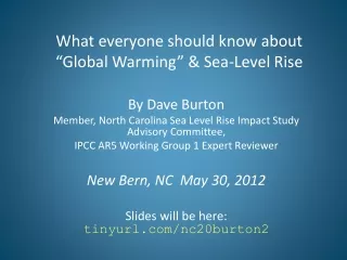 What everyone should know about  “Global Warming” &amp; Sea-Level Rise