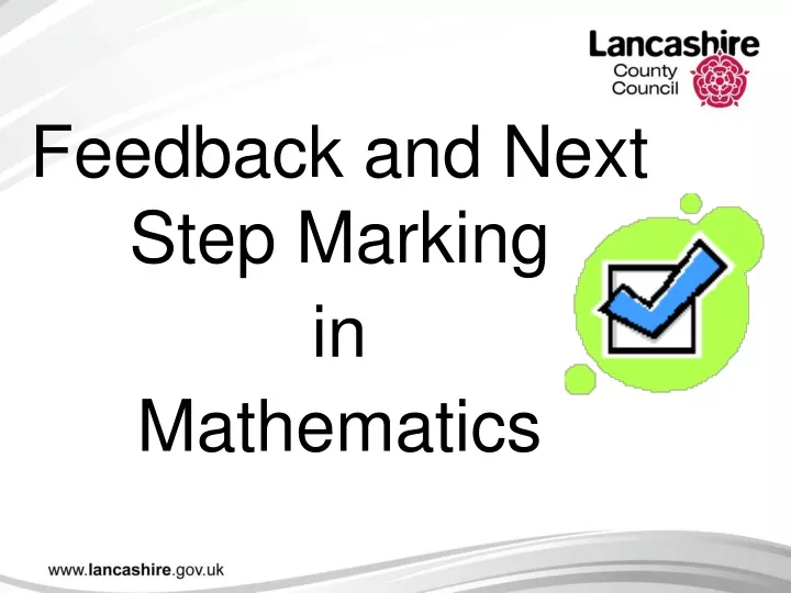 feedback and next step marking in mathematics